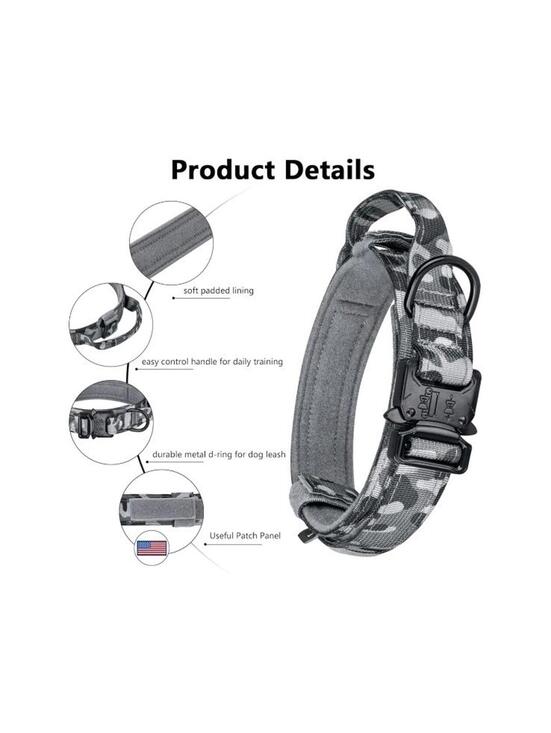DAGANXI Tactical Dog Collar, Adjustable Military Training Nylon Dog Collar with - Picture 3 of 3
